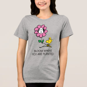 Camiseta Triblenda Cacahuetes   Flor Snoopy & Woodstock