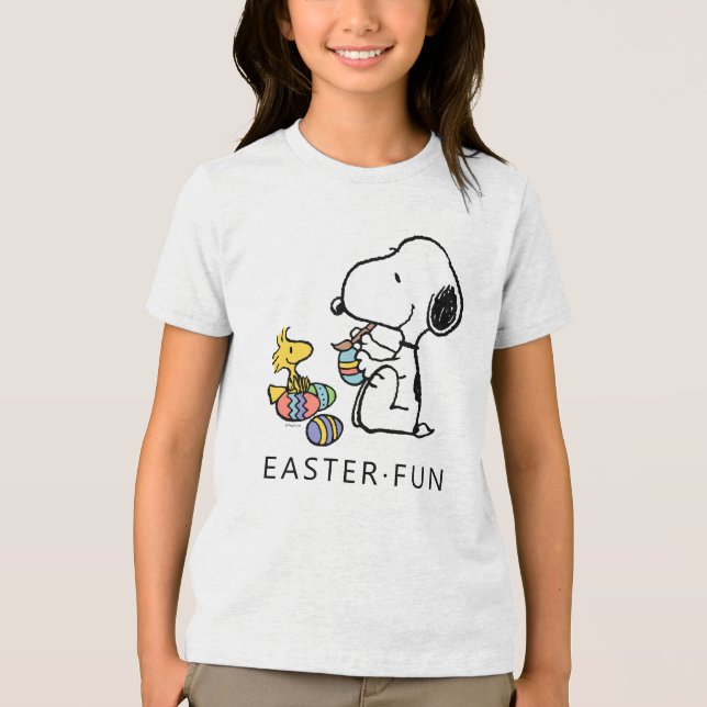 Camiseta Triblenda Cacahuetes | Huevos de pintura Snoopy & Woodstock (Anverso)