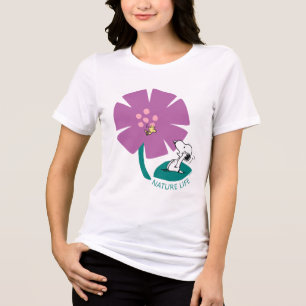 Camiseta Triblenda Cacahuetes Ilustración de la naturaleza Flor mor