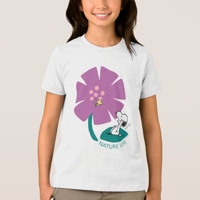 Camiseta Triblenda Cacahuetes | Ilustración de la naturaleza Flor mor (Anverso)