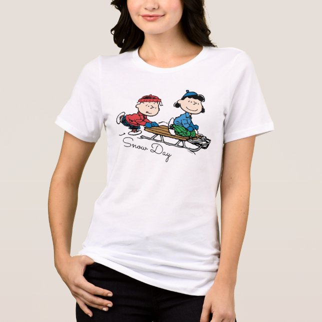 Camiseta Triblenda Cacahuetes | Linus & Lucy Sled Riding (Anverso)