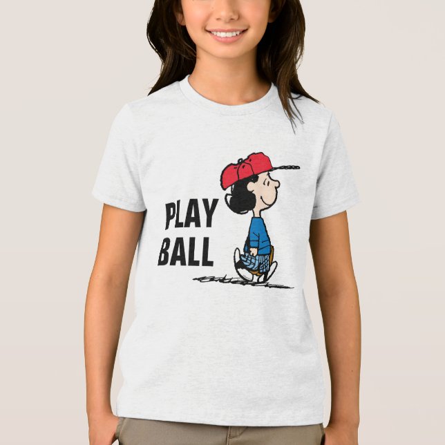 Camiseta Triblenda Cacahuetes | Lucy Jugando Béisbol (Anverso)
