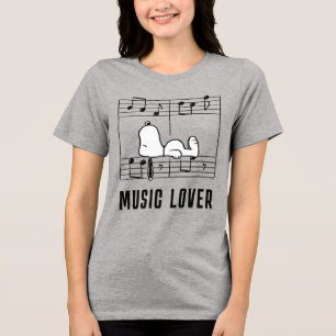 Camiseta Triblenda Cacahuetes Notas musicales de Snoopy