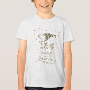 Camiseta Triblenda Cacahuetes   Patinaje de invierno Snoopy & Woodsto