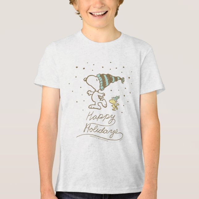 Camiseta Triblenda Cacahuetes | Patinaje de invierno Snoopy & Woodsto (Anverso)