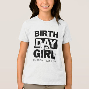 Camiseta Triblenda Cacahuetes Personalizados   Snoopy Cumpleaños Niña