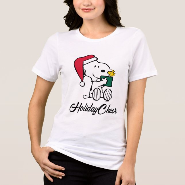 Camiseta Triblenda Cacahuetes | Regalo Snoopy Santa & Woodstock (Anverso)