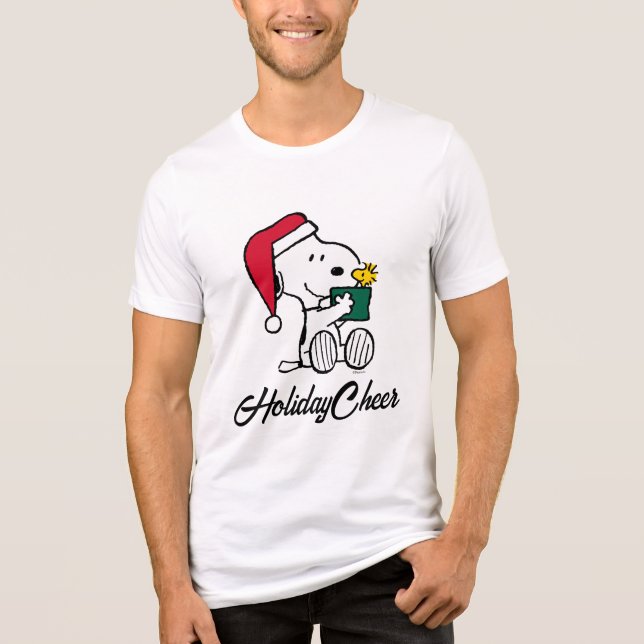 Camiseta Triblenda Cacahuetes | Regalo Snoopy Santa & Woodstock (Anverso)