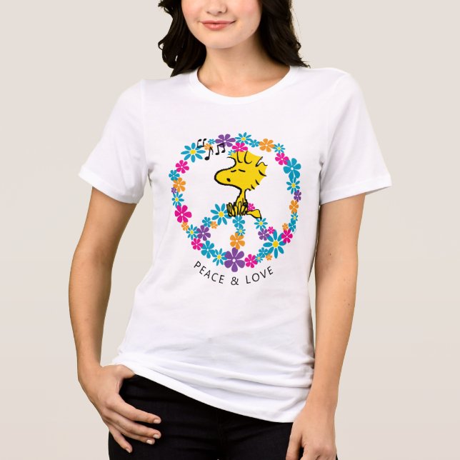 Camiseta Triblenda Cacahuetes | Signo de paz de las flores de Woodsto (Anverso)