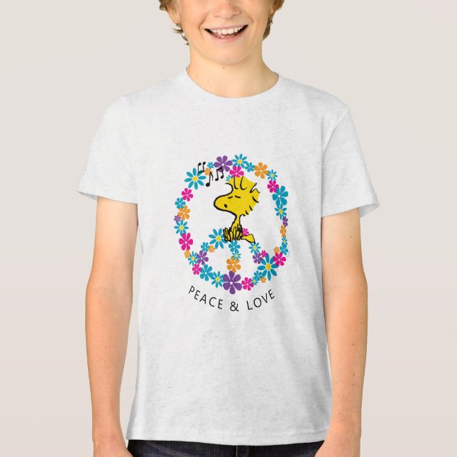 Camiseta Triblenda Cacahuetes | Signo de paz de las flores de Woodsto (Anverso)