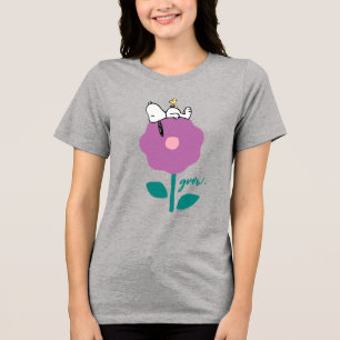 Camiseta Triblenda Cacahuetes Silbato de flor de Snoopy y Woodstock