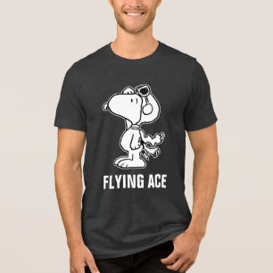 Camiseta Triblenda Cacahuetes   Snoopy Ace Volador BW
