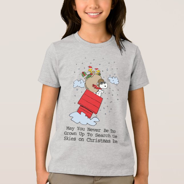 Camiseta Triblenda Cacahuetes | Snoopy el Barón Rojo a los Navidades (Anverso)