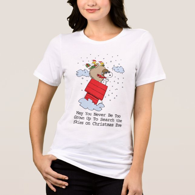 Camiseta Triblenda Cacahuetes | Snoopy el Barón Rojo a los Navidades (Anverso)