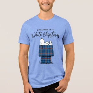 Camiseta Triblenda Cacahuetes   Snoopy Plaid Flannel Holiday Dog Hous