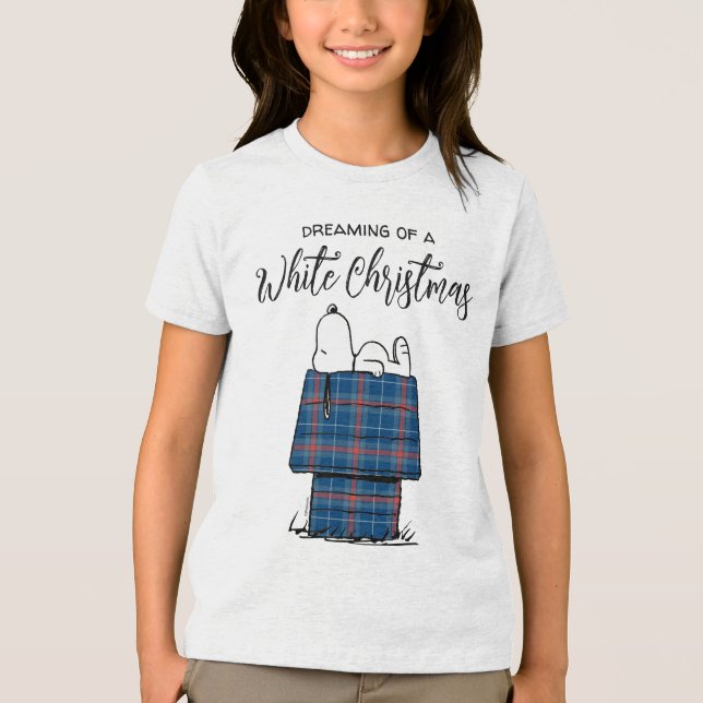 Camiseta Triblenda Cacahuetes | Snoopy Plaid Flannel Holiday Dog Hous (Anverso)