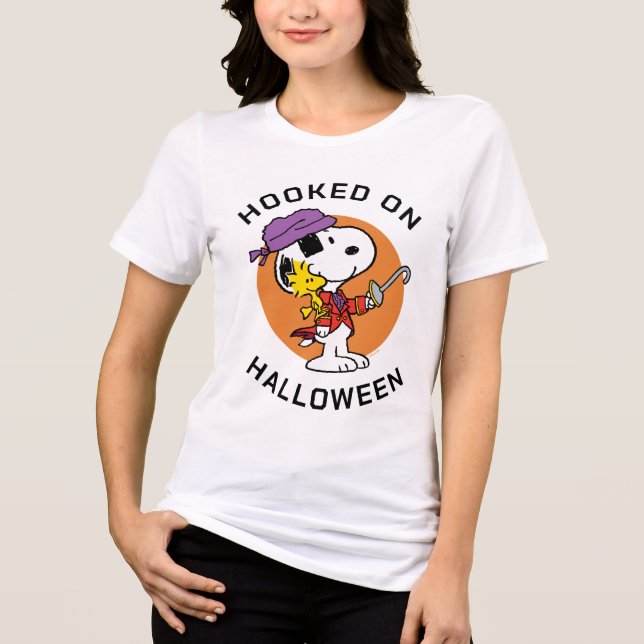 Camiseta Triblenda Cacahuetes | Snoopy & Woodstock enganchado en Hall (Anverso)