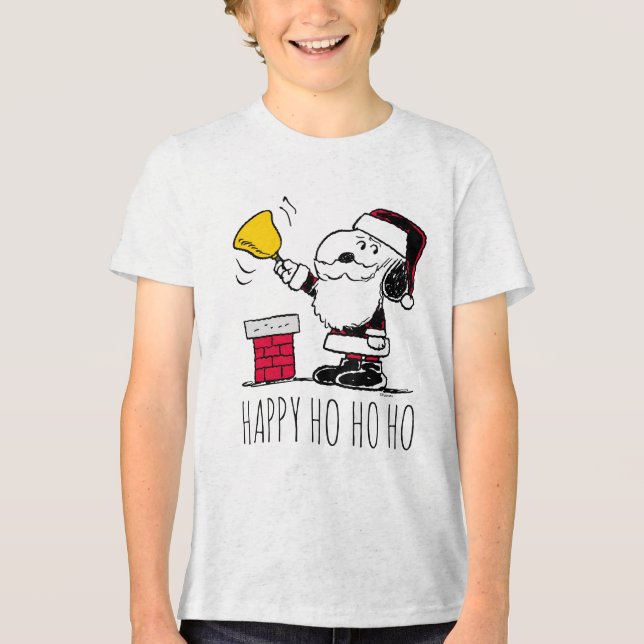 Camiseta Triblenda Cacahuetes | Snoopy & Woodstock Santa Bell Ringer (Anverso)