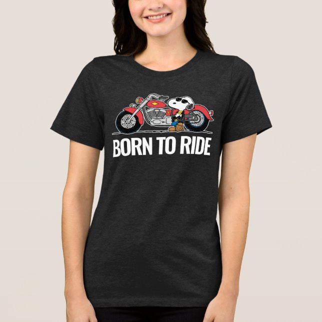 Camiseta Triblenda Cacahuetes | Snoopy y su motocicleta (Anverso)