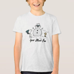 Camiseta Triblenda Cacahuetes Snoopy y Woodstock construyen un muñe