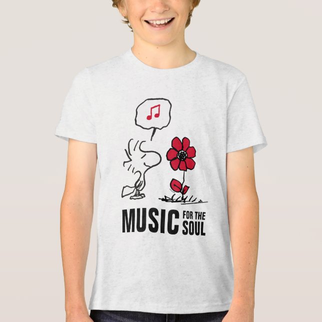 Camiseta Triblenda Cacahuetes | Woodstock Huele las flores (Anverso)