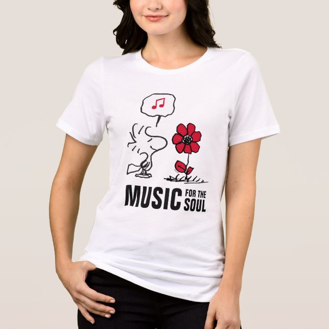 Camiseta Triblenda Cacahuetes | Woodstock Huele las flores (Anverso)