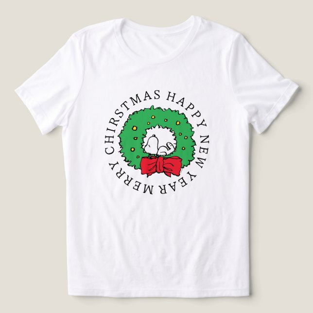 Camiseta Triblenda Cacahuetes | Wreath de Navidades Snoopy (Diseño delantero )