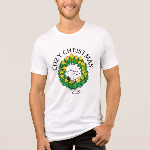 Camiseta Triblenda Cacahuetes  Wreath de Navidades Snoopy y Woodstock