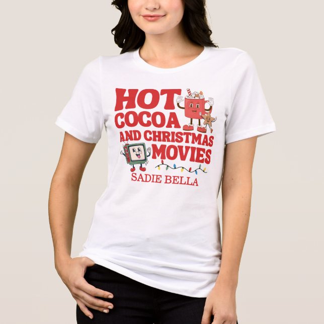 Camiseta Triblenda Cacao Caliente Y Películas De Navidades Retro (Anverso)
