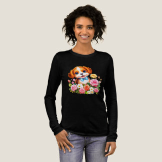 Camiseta Triblenda Cachorro adorable con bola colorida - Perros de pe