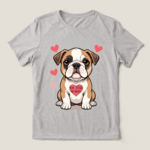 Camiseta Triblenda Cachorro Bulldog con Mensaje Conmovedor