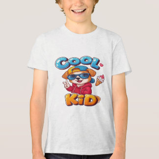 Camiseta Triblenda Cachorro Niño Genial: Perro con Gafas de Sol y Hel