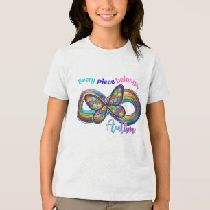Camiseta Triblenda Cada pieza brilla - Autismo mariposa tee