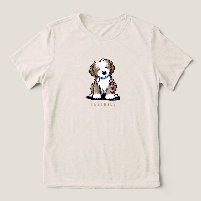 Camiseta Triblenda Cadenas de Corazón de KiniArt™ Havanese (Diseño delantero )