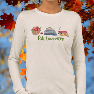 Camiseta Triblenda Caer Favoritos Manzanas Libros Calabazas de vagón 