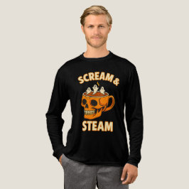 Camiseta Triblenda Café con cráneo de crema y vapor Halloween Fantasm