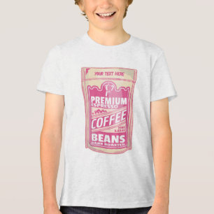 Camiseta Triblenda Café espresso premium frijoles de comida rosa pop