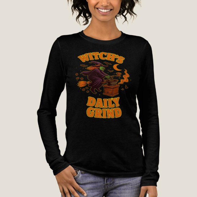 Camiseta Triblenda Café Halloween de Humor de Barista Grind Daily de  (Anverso)