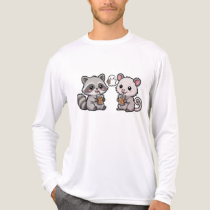 Camiseta Triblenda Café helado gráfico de mapache y zarigüeya lindos
