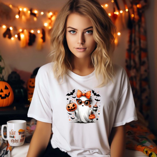 Camiseta Triblenda Café para beber fantasma de Halloween (Subido por el creador)