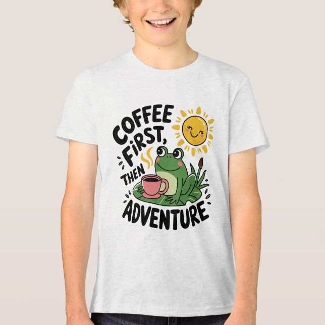 Camiseta Triblenda Café primero y después Aventura - Esposa Divertida (Anverso)