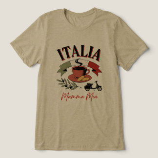 Camiseta Triblenda Café Vintage Italia, Scooter Retro y Mamma Mia