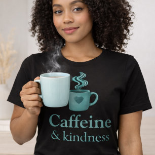 Camiseta Triblenda Cafeína y Amabilidad Café Verde Claro Menta Pálida