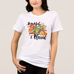 Camiseta Triblenda Caída Agradecida y Bendecida Otoño