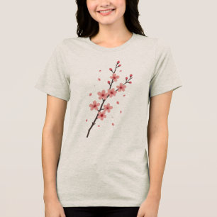 Camiseta Triblenda Caída del florecimiento de Sakura