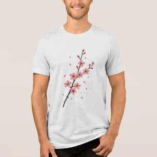 Camiseta Triblenda Caída del florecimiento de Sakura