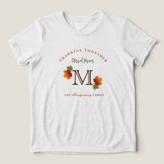 Camiseta Triblenda Caída/Otoño Sale Familia Monograma Acción de Graci