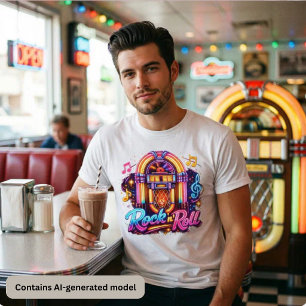 Camiseta Triblenda Caja de música Rock 'n' Roll Neon Vibrante