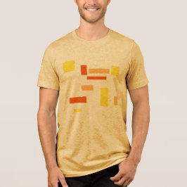 Camiseta Triblenda Cajas geométricas de Naranja amarillo Resumen Dise