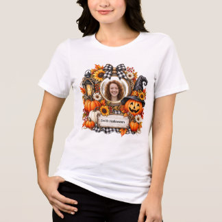 Camiseta Triblenda Calabaza de Acuarela Personalizada Halloween